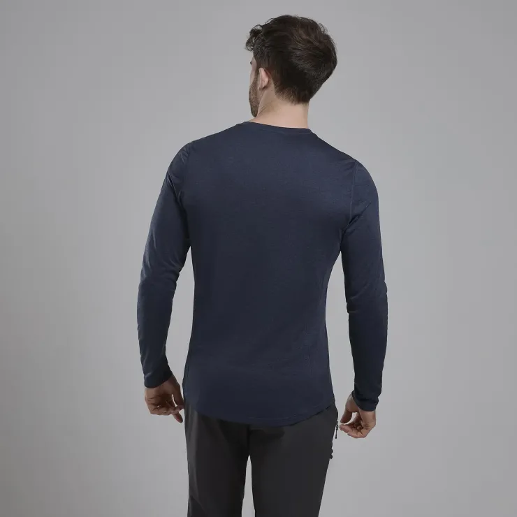 T-Shirts & Baselayers-Montane Mens Dart Long Sleeve T-Shirt - Eclipse Blue