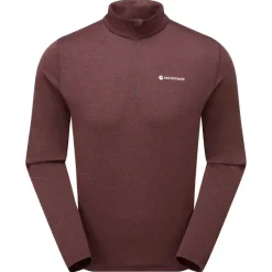 T-Shirts & Baselayers-Montane Mens Dart Zip Neck - Dark Garnet