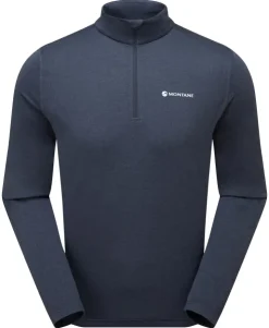 T-Shirts & Baselayers-Montane Mens Dart Zip Neck - Eclipse Blue