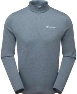 T-Shirts & Baselayers-Montane Mens Dart Zip Neck - Stone Blue