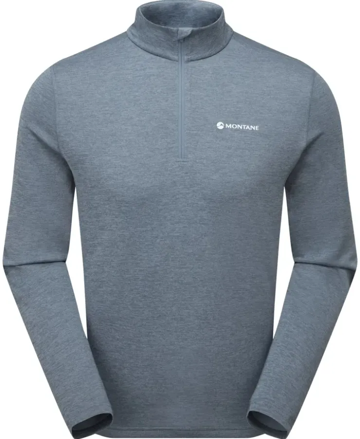 T-Shirts & Baselayers-Montane Mens Dart Zip Neck - Stone Blue