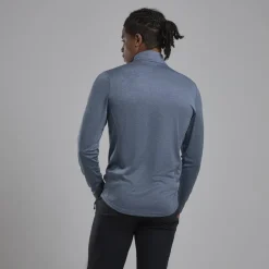 T-Shirts & Baselayers-Montane Mens Dart Zip Neck - Stone Blue