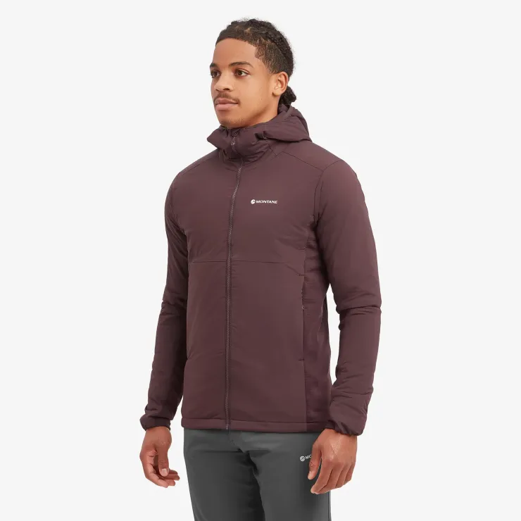 Insulated Jackets-Montane Mens Fireball Lite Hoodie - Dark Garnet