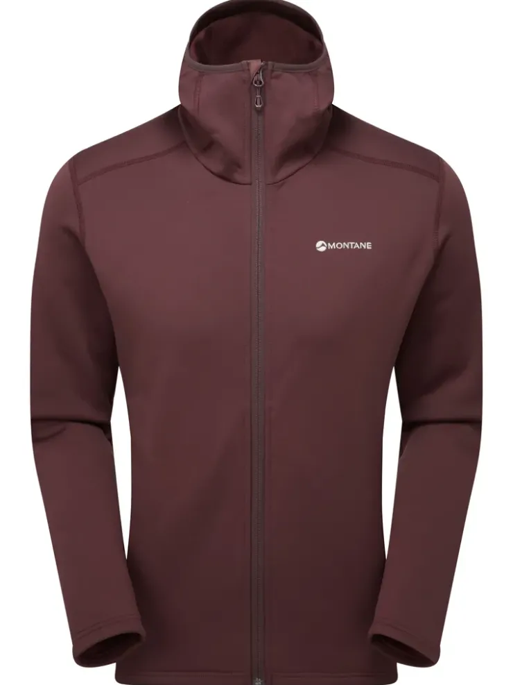 Fleece & Mid Layer-Montane Mens Fury Hoodie - Dark Garnet
