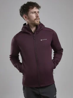 Fleece & Mid Layer-Montane Mens Fury Hoodie - Dark Garnet