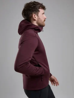 Fleece & Mid Layer-Montane Mens Fury Lite Hoodie - Dark Garnet