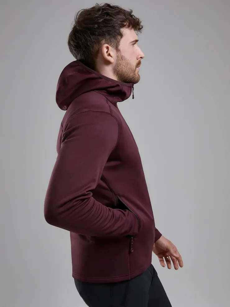 Fleece & Mid Layer-Montane Mens Fury Lite Hoodie - Dark Garnet