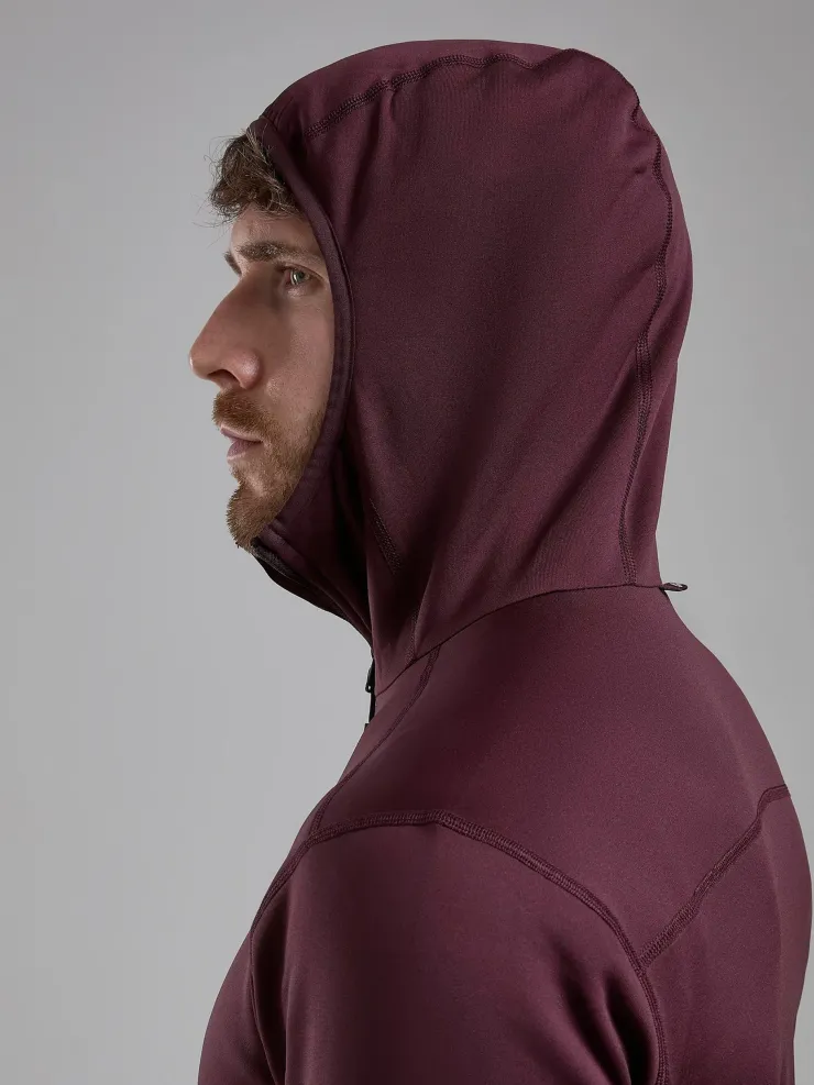 Fleece & Mid Layer-Montane Mens Fury Lite Hoodie - Dark Garnet