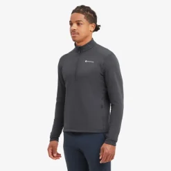 Fleece & Mid Layer-Montane Mens Fury Lite Pull-On - Midnight Grey
