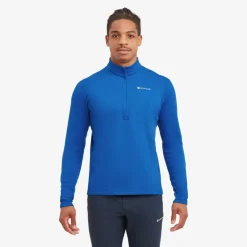Fleece & Mid Layer-Montane Mens Fury Lite Pull-On - Neptune Blue