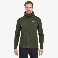 Fleece & Mid Layer-Montane Mens Fury XT Hoodie - Oak Green