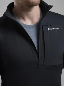 Fleece & Mid Layer-Montane Mens Fury XT Pull-On - Black