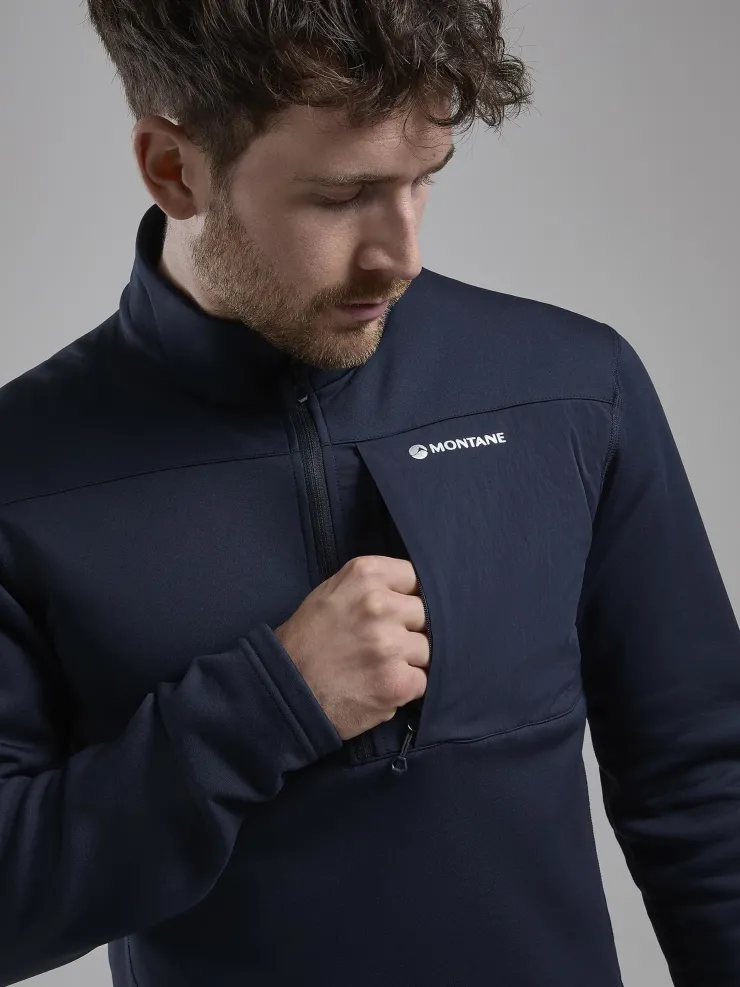 Fleece & Mid Layer-Montane Mens Fury XT Pull-On - Eclipse Blue