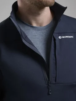 Fleece & Mid Layer-Montane Mens Fury XT Pull-On - Eclipse Blue