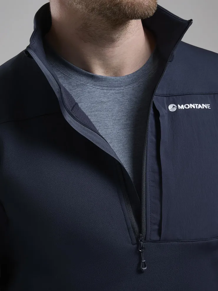 Fleece & Mid Layer-Montane Mens Fury XT Pull-On - Eclipse Blue