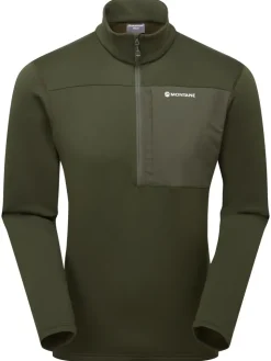 Fleece & Mid Layer-Montane Mens Fury XT Pull-On - Oak Green