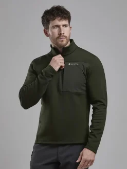 Fleece & Mid Layer-Montane Mens Fury XT Pull-On - Oak Green