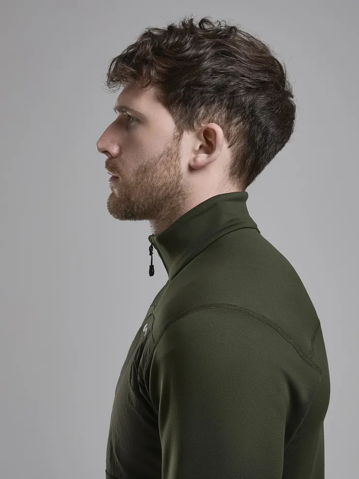 Fleece & Mid Layer-Montane Mens Fury XT Pull-On - Oak Green