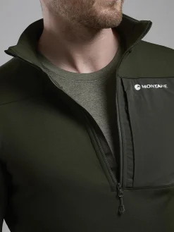 Fleece & Mid Layer-Montane Mens Fury XT Pull-On - Oak Green