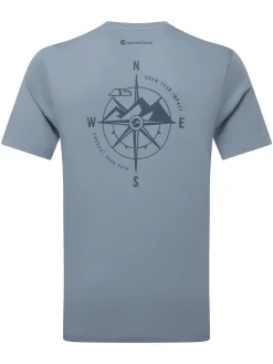 T-Shirts & Baselayers-Montane Mens Impact Compass T-Shirt - Stone Blue
