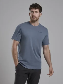 T-Shirts & Baselayers-Montane Mens Impact Compass T-Shirt - Stone Blue