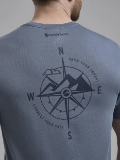 T-Shirts & Baselayers-Montane Mens Impact Compass T-Shirt - Stone Blue