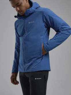 Softshell Jackets-Montane Mens Khamsin Hoodie - Neptune Blue