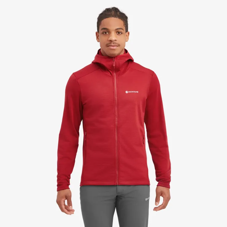 Fleece & Mid Layer-Montane Mens Protium Hoodie - Acer Red