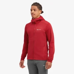 Fleece & Mid Layer-Montane Mens Protium Hoodie - Acer Red