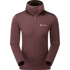 Fleece & Mid Layer-Montane Mens Protium Hoodie - Dark Garnet