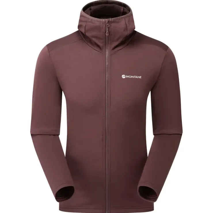 Fleece & Mid Layer-Montane Mens Protium Hoodie - Dark Garnet