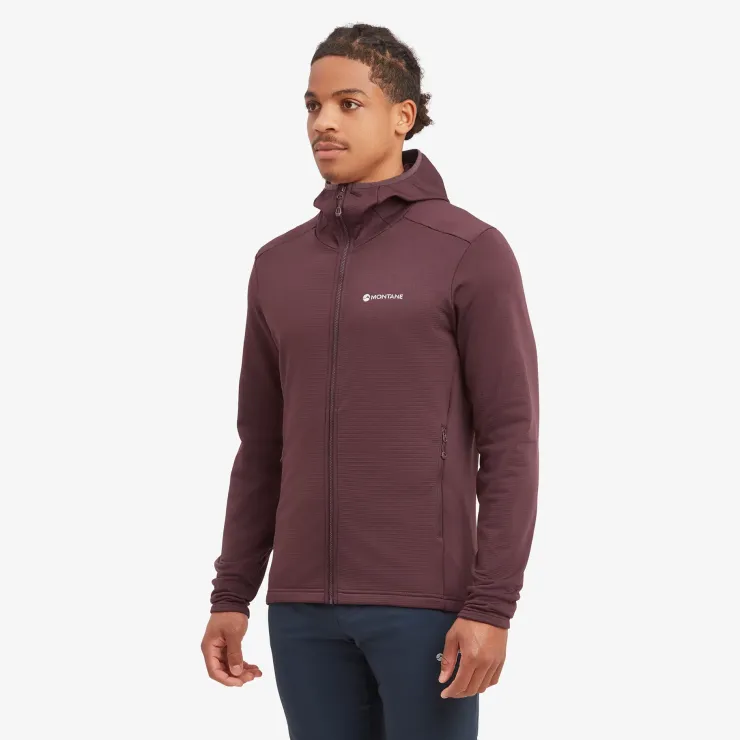 Fleece & Mid Layer-Montane Mens Protium Hoodie - Dark Garnet