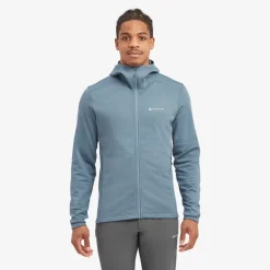 Fleece & Mid Layer-Montane Mens Protium Hoodie - Stone Blue