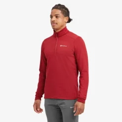 Fleece & Mid Layer-Montane Mens Protium Pull-On - Acer Red