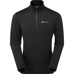 Fleece & Mid Layer-Montane Mens Protium Pull-On - Black