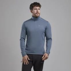 Fleece & Mid Layer-Montane Mens Protium Pull-On - Stone Blue