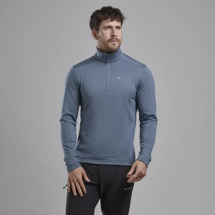 Fleece & Mid Layer-Montane Mens Protium Pull-On - Stone Blue