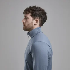 Fleece & Mid Layer-Montane Mens Protium Pull-On - Stone Blue