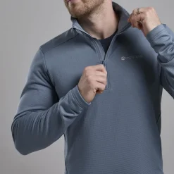 Fleece & Mid Layer-Montane Mens Protium Pull-On - Stone Blue