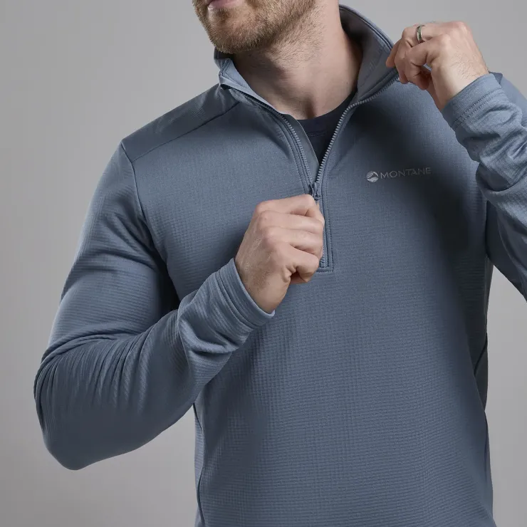 Fleece & Mid Layer-Montane Mens Protium Pull-On - Stone Blue