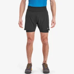 Shorts-Montane Mens Slipstream Twin Skin Shorts - Black