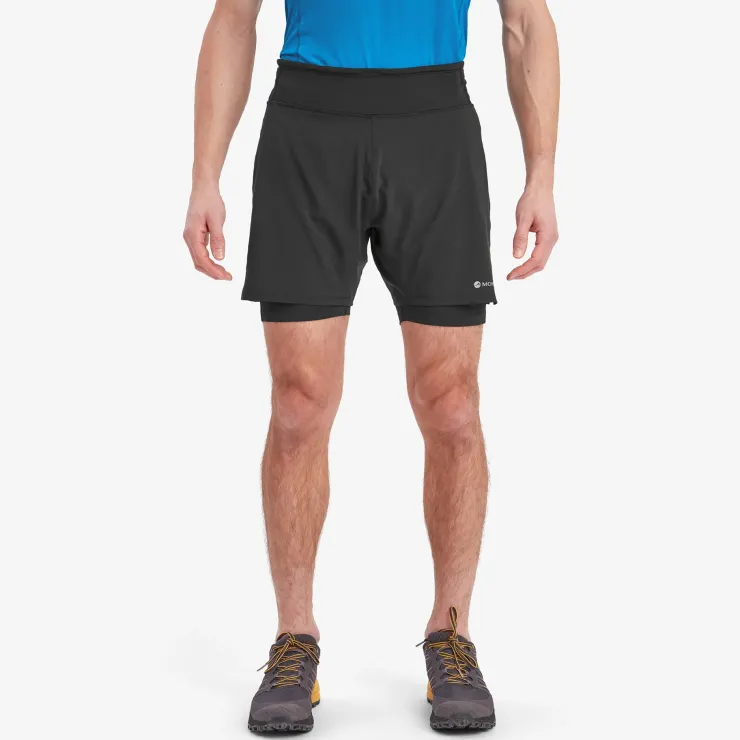 Shorts-Montane Mens Slipstream Twin Skin Shorts - Black
