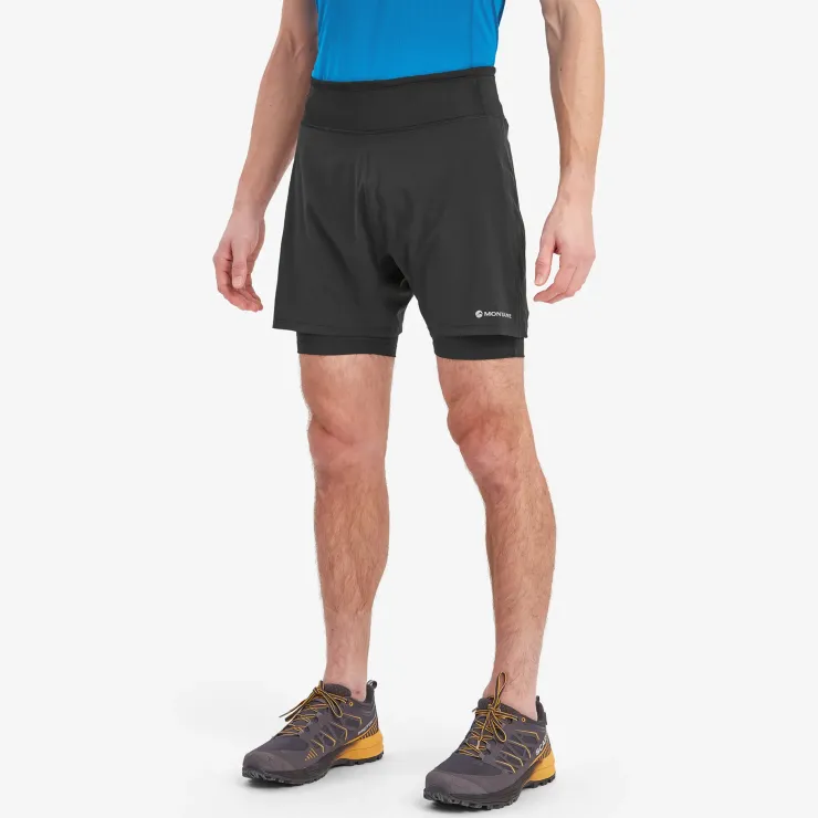 Shorts-Montane Mens Slipstream Twin Skin Shorts - Black