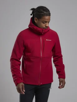 Softshell Jackets-Montane Mens Windjammer XPD Hoodie - Acer Red
