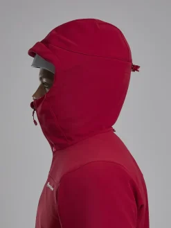 Softshell Jackets-Montane Mens Windjammer XPD Hoodie - Acer Red