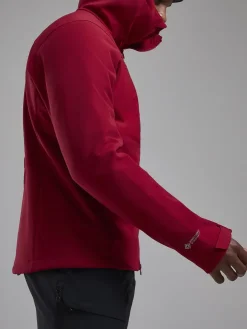 Softshell Jackets-Montane Mens Windjammer XPD Hoodie - Acer Red