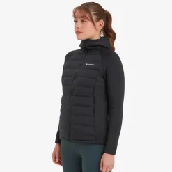 Insulated Jackets-Montane Womens Composite Hoodie - Black