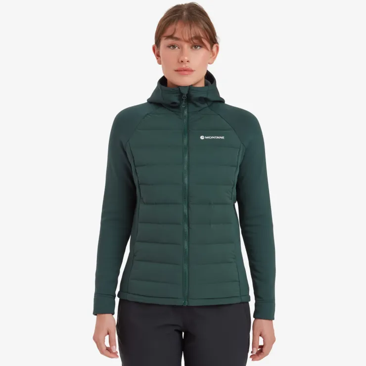 Insulated Jackets-Montane Womens Composite Hoodie - Deep Forest