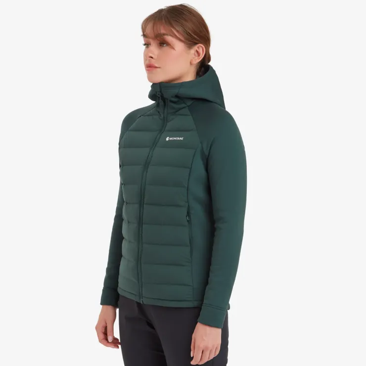 Insulated Jackets-Montane Womens Composite Hoodie - Deep Forest