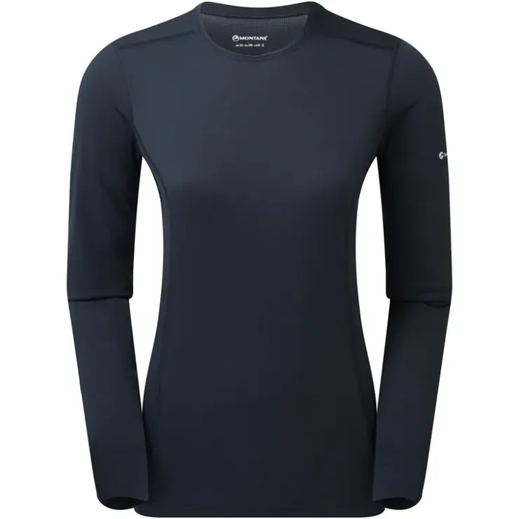 T-Shirts & Baselayers-Montane Womens Dart Lite Long Sleeve T-Shirt - Eclipse Blue